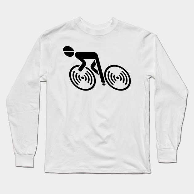 Racing Cyclist (Racer, Road Bike, Bicycle / L<–R / Black) Long Sleeve T-Shirt by MrFaulbaum